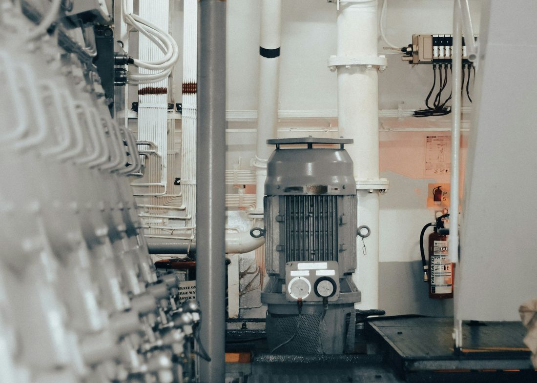 Row of machines on a factory floor