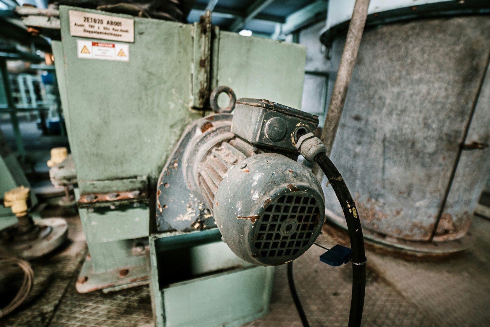 Industrial electric motor in operation